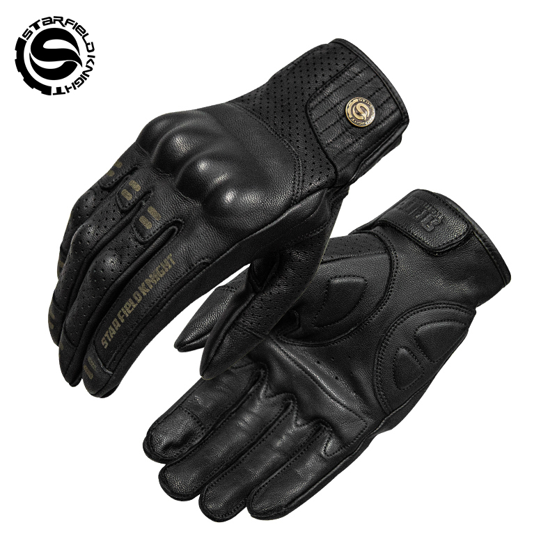 Horse Riding Glove - SFK Motorrad-Reithandschuhe aus echtem Ziegenleder, schwarz,