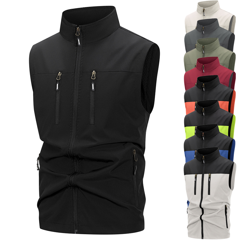 Outdoor Sport Winter Jacket - Leichte Softshell-Weste für Herren mit Reißverschlusstaschen,