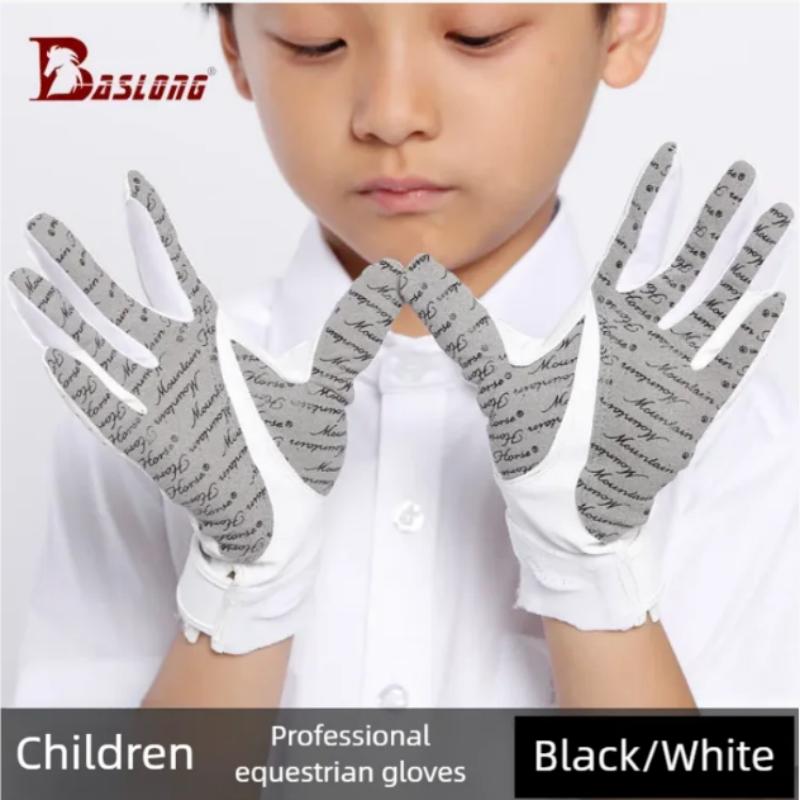 Horse Riding Glove - Baslong Kinder-Reithandschuhe mit Silikon-Antirutsch-Handfläche, Atmungsaktive Leichte