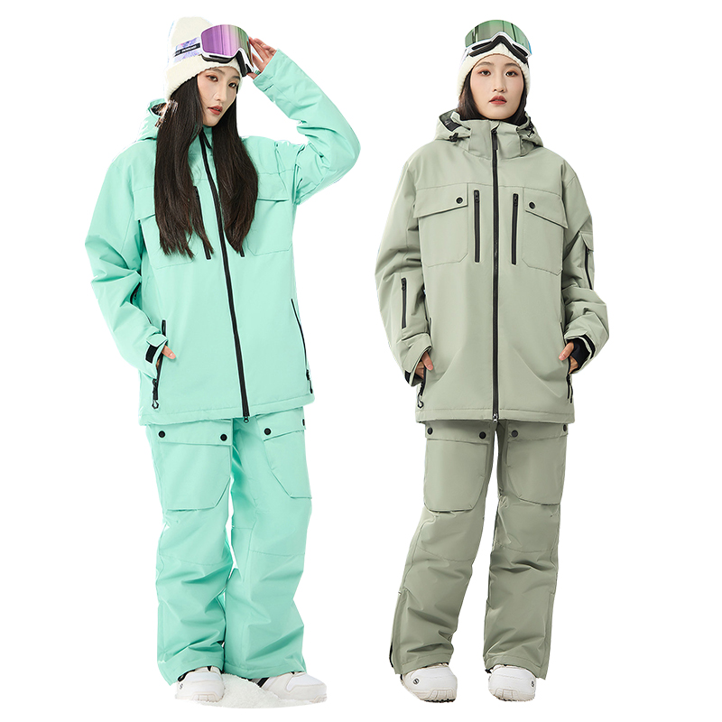 Outdoor Sport Waterproof Pants - Winter-Kapuzenjacke und Hose für Damen, Schneeanzüge,